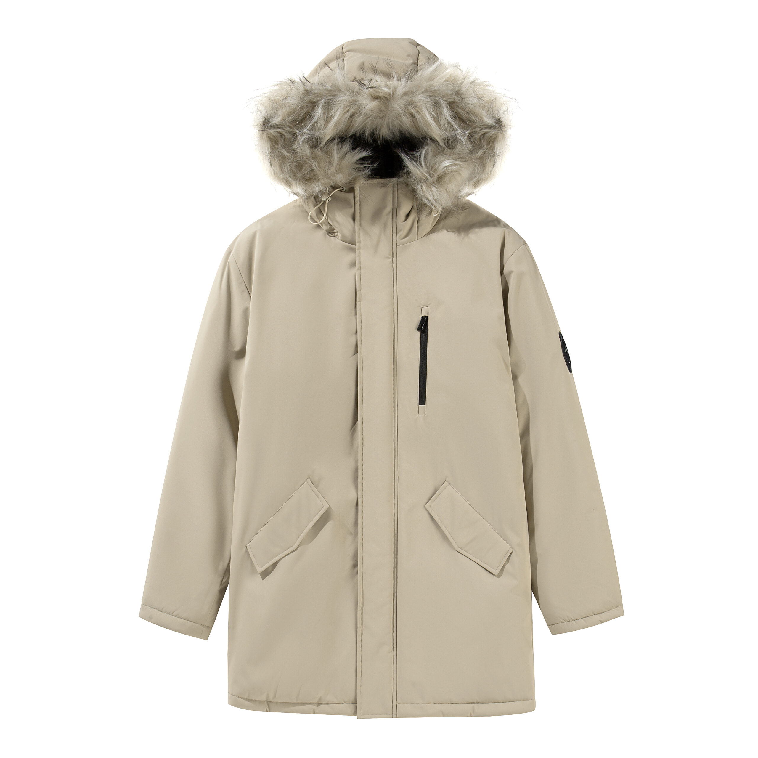 Men's Casual Loose Version Warm Jacket, ChicHooded Long Jacket, Autumn And Winter WarmThick Parka - Image 2