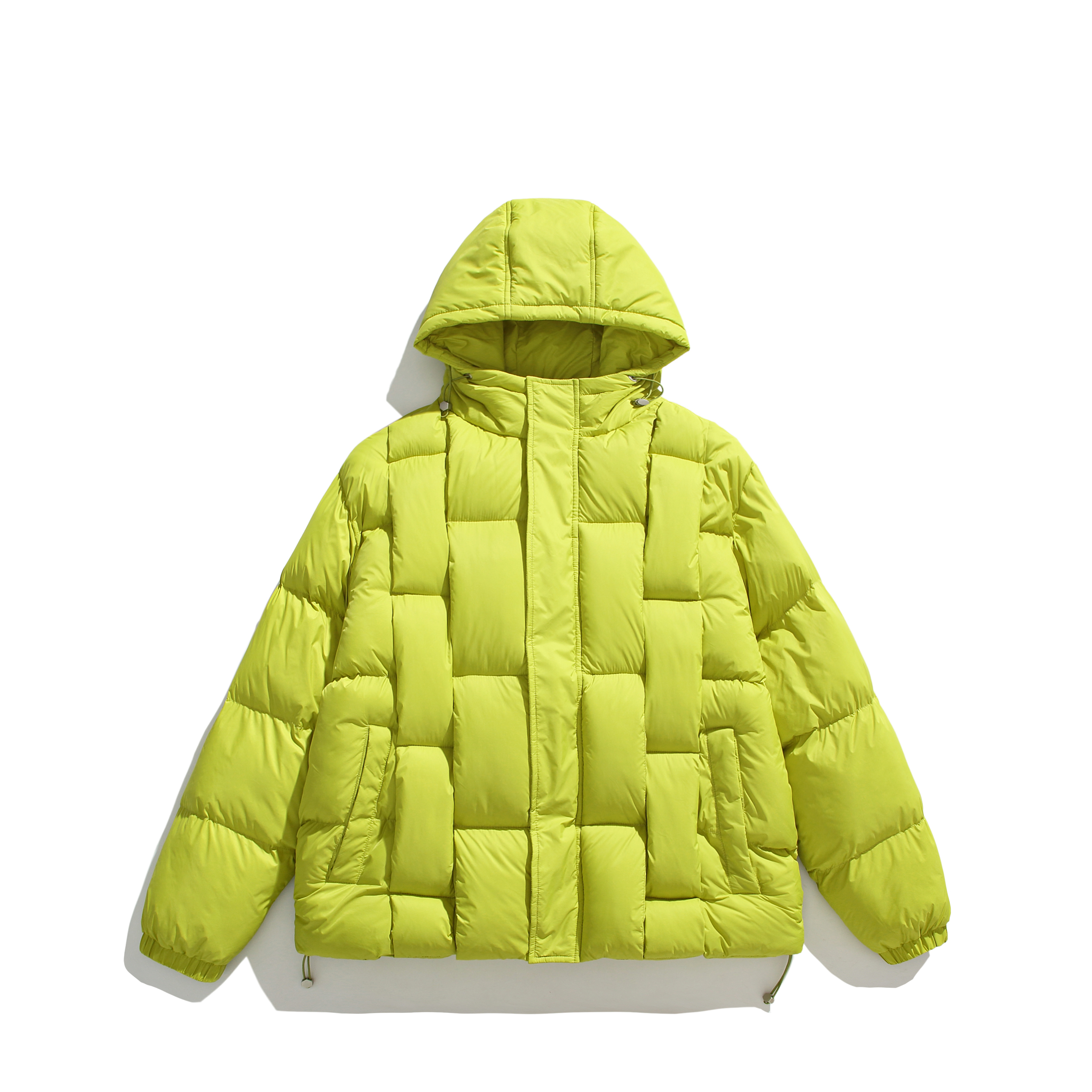 Male Quilted Jacket Winter Unisex Hooded Thickened Padded Jacket With Zip Outdoor - Image 3